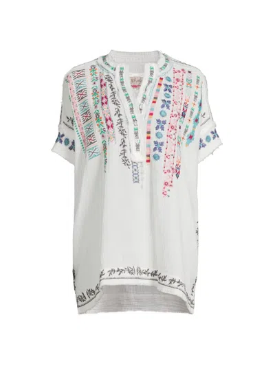 Johnny Was Women's Radlie Embroidered Cotton Blouse In Natural