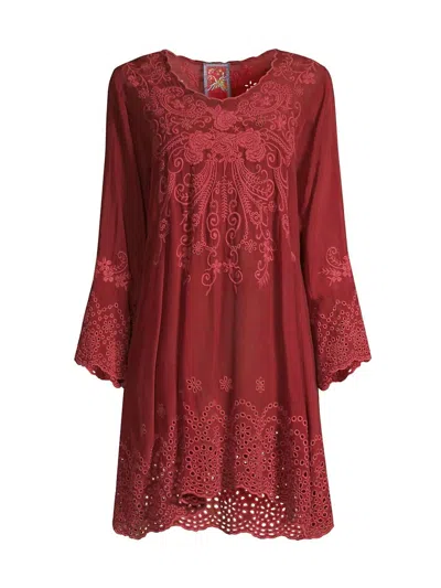 Johnny Was Women's Rhine Pullover Tunic In Garnet In Burgundy