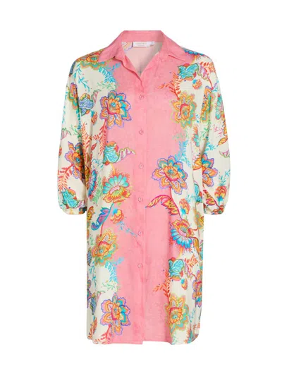 Johnny Was Women's Roisin Floral Mini-shirtdress In Pink