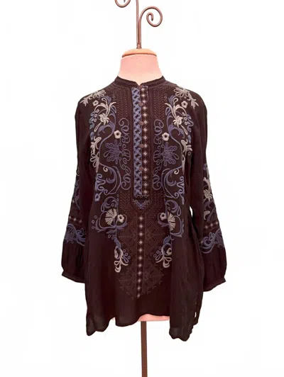 Johnny Was Women's Romilly Tunic In Black In Burgundy