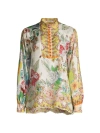 JOHNNY WAS WOMEN'S ROSSY ABBY FLORAL SILK BLOUSE