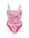 Johnny Was Ruched One Piece In Bocardi In Multi