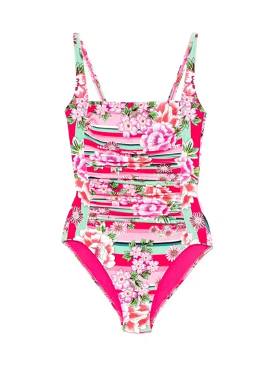 JOHNNY WAS WOMEN'S RUCHED ONE-PIECE, BOCARDI