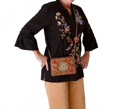 Johnny Was Women's Ruffle Sleeve Henley Tunic In Black