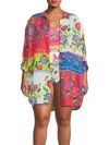 Johnny Was Women's Rumba Button Down Shirt Dress Plus In Rumba Mix (multi) In Multi