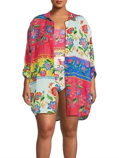 Johnny Was Women's Rumba Button Down Shirt Dress Plus In Rumba Mix (multi)