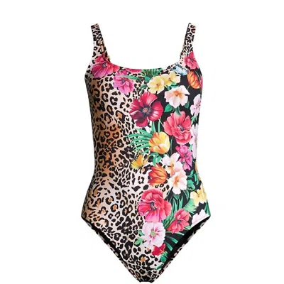 Johnny Was Women's Sandrita Adjustable Strap One-piece Swimsuit In Floral Vibrant In Brown