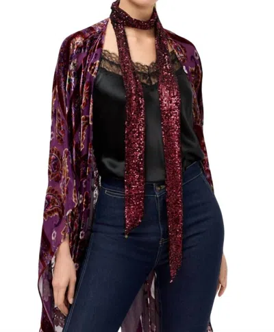 Johnny Was Women's Sheri Sequin Skinny Scarf In Merlot Deep Red In Multi