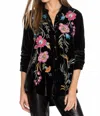 Johnny Was Sidonia Velvet Oversized Pleat Shirt In Black