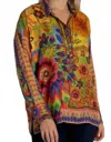 Johnny Was Slim Audrey With Trim Button Down In Tiedye In Multi