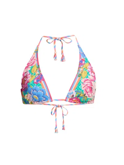 Johnny Was Women's Sweetspire Print String Bikini Top In Multi