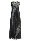 JOHNNY WAS WOMEN'S SWING LACE EMBROIDERED MESH MAXI DRESS