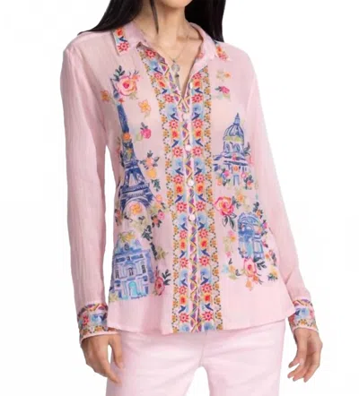 Johnny Was Sydnee Shirt In Primrose Pink
