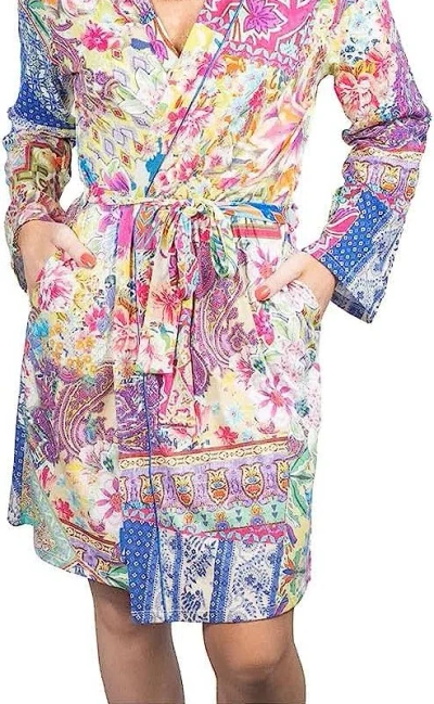 Johnny Was Women Talavera V-neck Belted Cotton Modal Sleep Robe In Multi