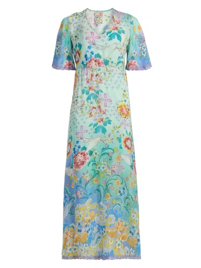 Johnny Was Women's Tami Printed Maxi Dress In Green