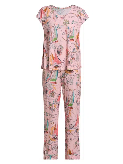 Johnny Was Women's The Bobbie Cotton-blend Crop Pajamas In Pink