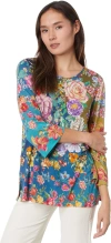 Johnny Was Women's The Janie Favorite Button Front Long Sleeves Henley Multi In Multi
