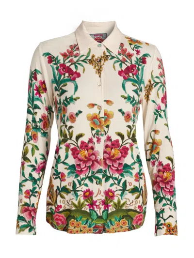 Johnny Was Women's The Janie Favorite Miraze Button-front Shirt In White