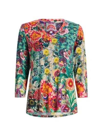Johnny Was Women's The Janie Favorite Printed V-neck T-shirt In Multi