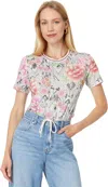 Johnny Was The Janie Favorite Short Sleeve Crew Neck Swing Tee In Azzie Flower Neo In Multi