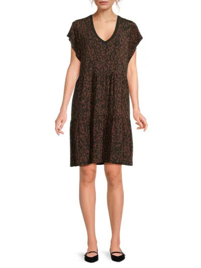 Johnny Was Women's The Janie Favoritte French Leopard Print Tiered Minidress In Brown