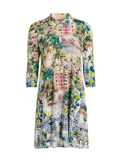 Johnny Was The Janie Lemon-print Favorite Shirtdress In Multi