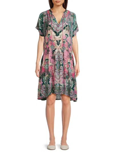 Johnny Was Women's Thia Burnout Slip Dress In Gray