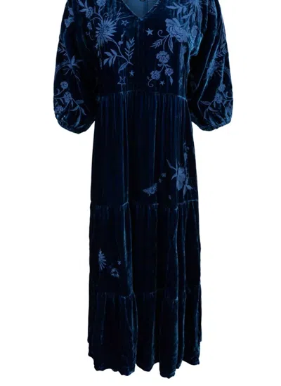 Johnny Was
 Ally Velvet Sequin-Trim Wrap Midi-Dress main image 0