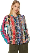 JOHNNY WAS WOMEN'S TREBLE SOFIA BUTTON UP BOHO STYLE SILK BLOUSE