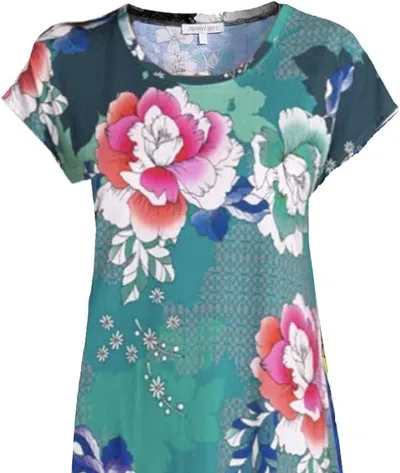 Johnny Was Women Tura Cap Sleeve Crop Night T-shirt Dress Multi In Pink