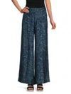 Johnny Was Wide Leg Pleat Pant In Blue