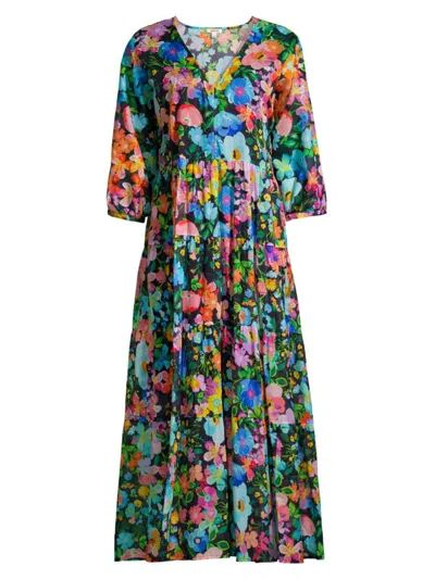 Johnny Was Women's Wild Blooms Floral Tiered Maxi Dress In Neutral