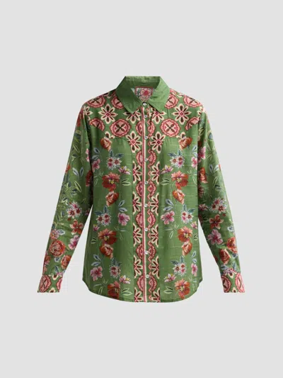 Johnny Was Women's Zarima Vintage Western Shirt In Green
