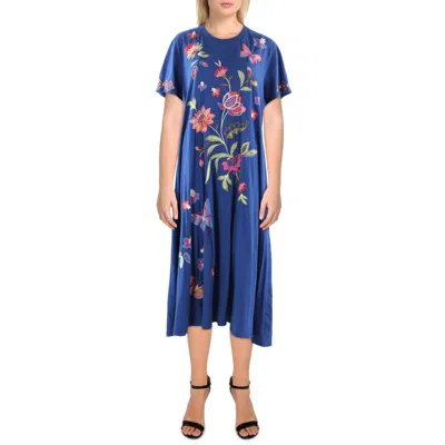 Johnny Was Womens Crew Neck Casual Maxi Dress In Multi