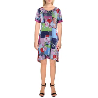 Johnny Was Womens Patchwork Rayon Mini Dress