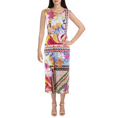 Johnny Was Womens Printed Bamboo Midi Dress