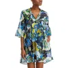 Johnny Was Womens Prnted Ruffled Mini Dress In Multi