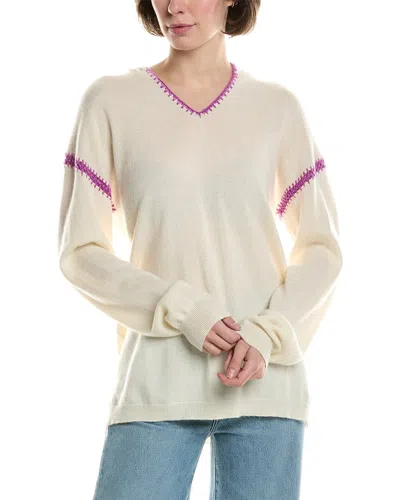 Johnny Was Wool & Cashmere-blend Hoodie In White