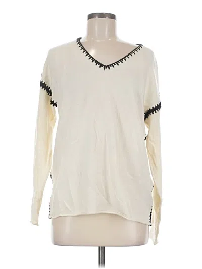 Pre-owned Johnny Was Wool Pullover Sweater In Ivory