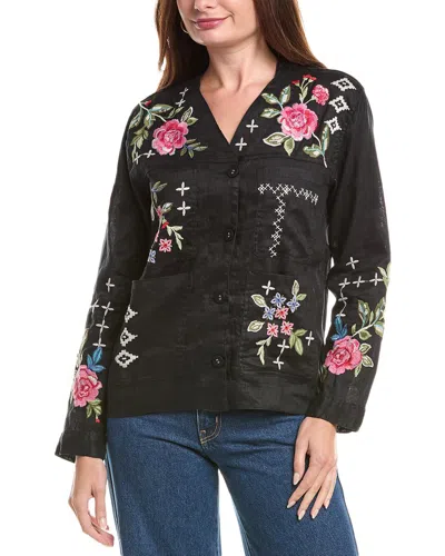 Johnny Was Workwear Linen Jacket In Black