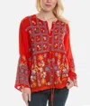 Johnny Was Wyatt Blouse In Red