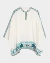 Johnny Was Xanthi Floral & Geometric-embroidered Poncho