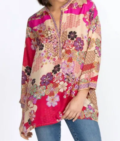 Johnny Was Yama Kelis Tunic Top In Multi In Animal Print