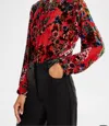 Johnny Was Yoella Floral Burnout Button-down Tunic In Red