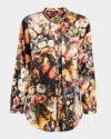 Johnny Was Yoella Embroidered Floral-print Tunic