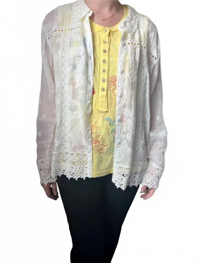 Johnny Was Yonah Jacket Butterfly Allover In White In Multi