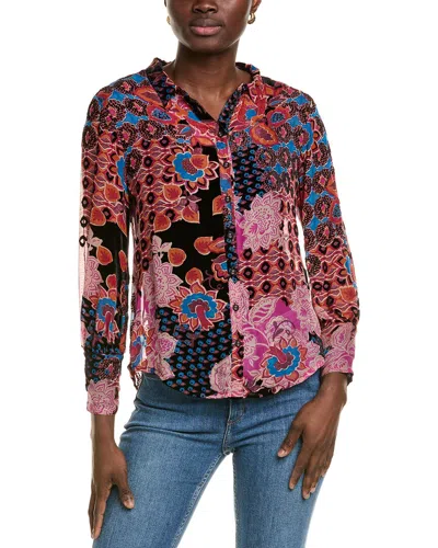 Johnny Was Yrene Petite Silk-blend Blouse In Multi