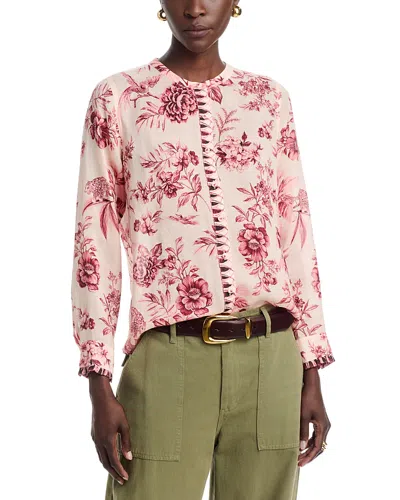 Johnny Was Yves Ruffle Cuff Blouse In Pink
