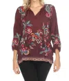 Johnny Was Zadonia Blouse Nemma In Fig In Red