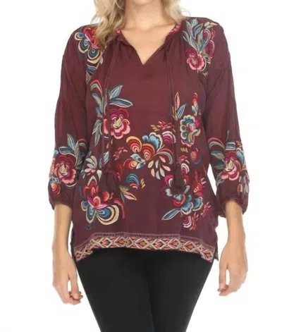 Johnny Was Zadonia Blouse Nemma In Fig In Red